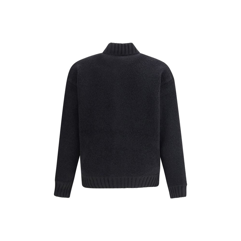 Laneus Black Merino Wool Bomber | Regal Royce