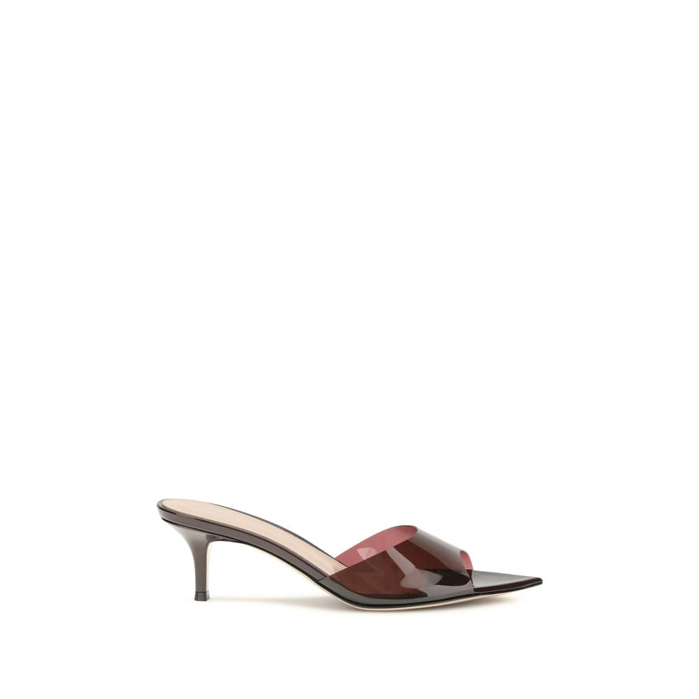 Gianvito Rossi Bordeaux Polyurethane Stiletto Heel Sandals | Regal Royce