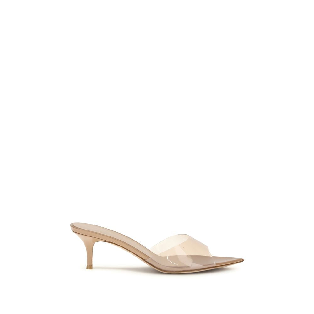 Gianvito Rossi Beige Polyurethane Stiletto Heel Sandals | Regal Royce