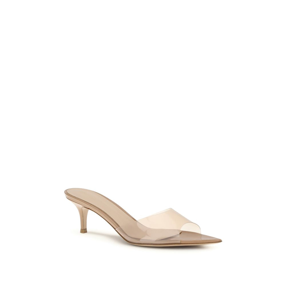 Gianvito Rossi Beige Polyurethane Stiletto Heel Sandals | Regal Royce