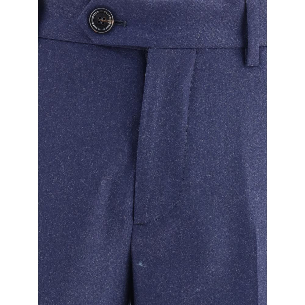 Brunello Cucinelli Blue Fleece Wool Pants | Regal Royce