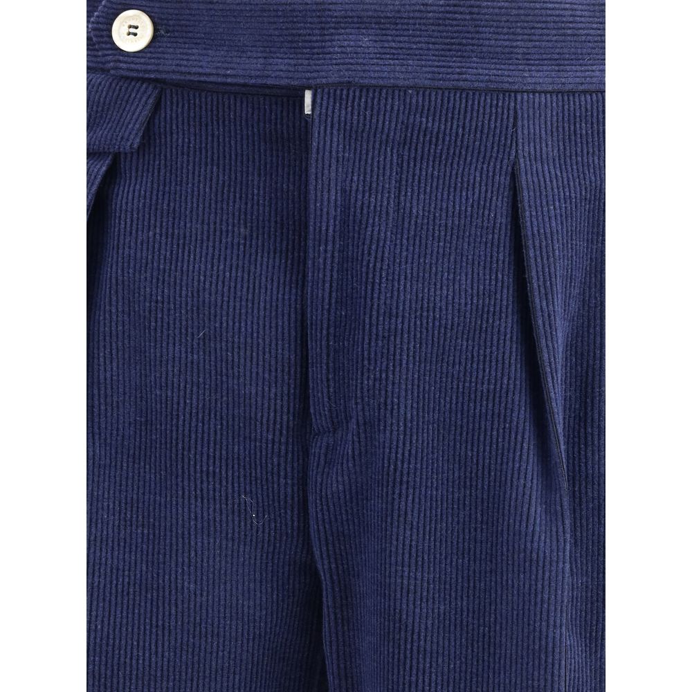 Brunello Cucinelli Blue Wool Casual Pants | Regal Royce