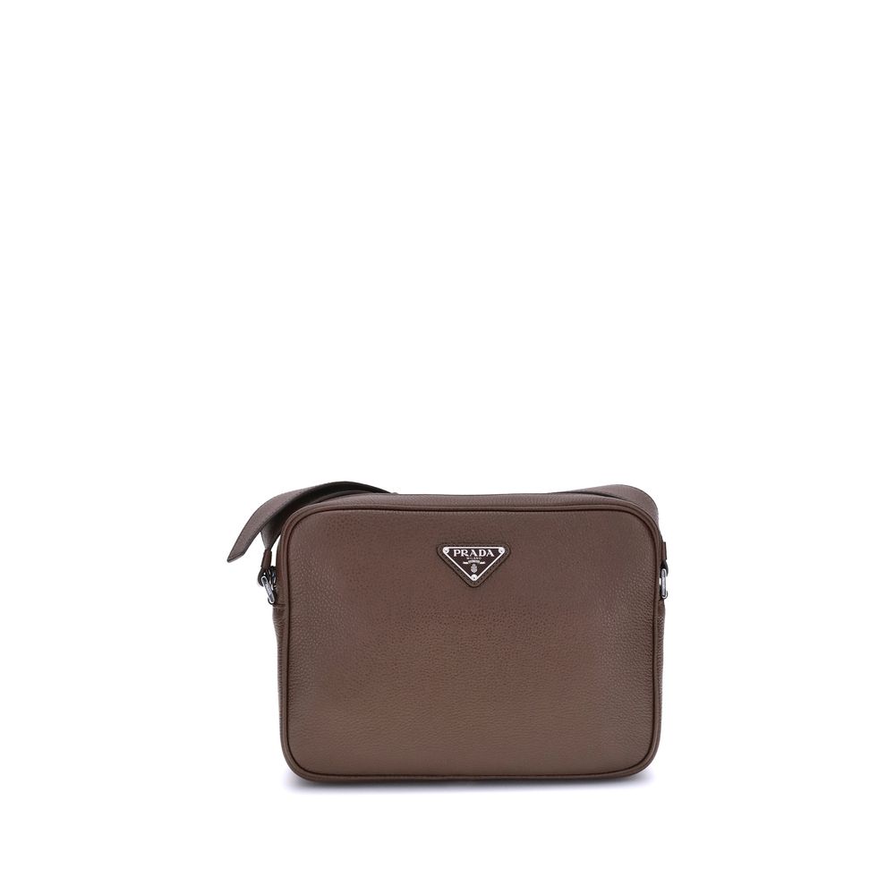 Prada Brown Calf Leather Bos Taurus Shoulder Bag | Regal Royce