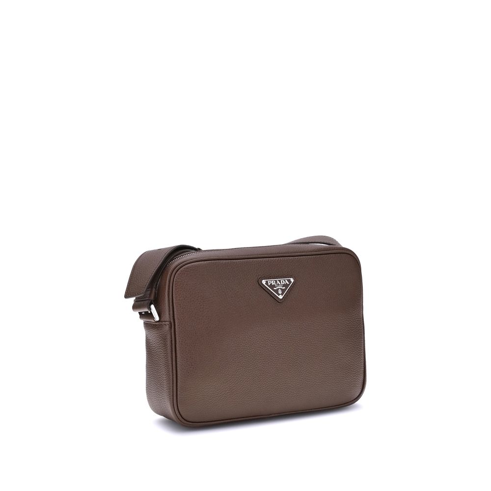 Prada Brown Calf Leather Bos Taurus Shoulder Bag | Regal Royce