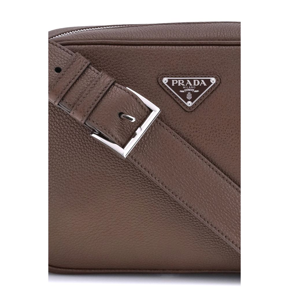 Prada Brown Calf Leather Bos Taurus Shoulder Bag | Regal Royce