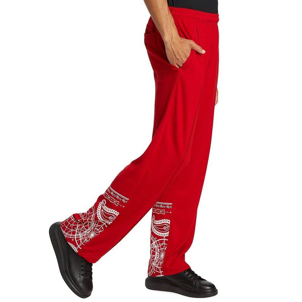 Marcelo Burlon Red Elastane Joggers (Workout Pants)