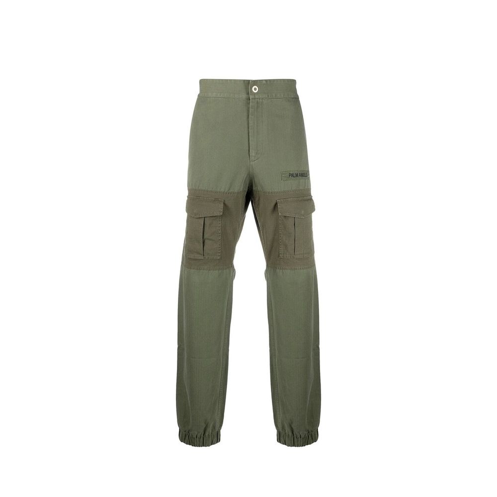 Palm Angels Green Cotton Cargo Pants
