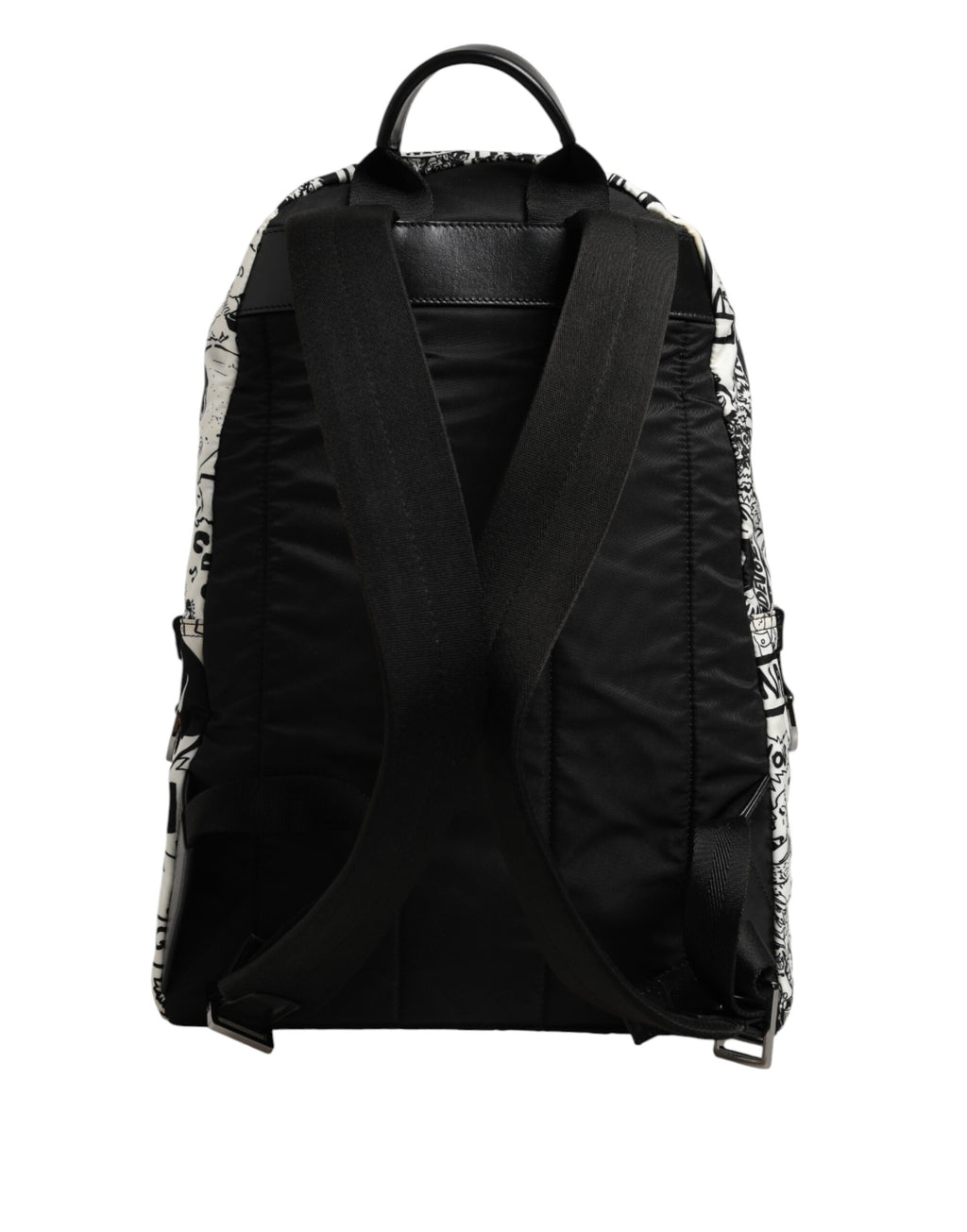 Dolce & Gabbana Black White Graffiti Print School Backpack Men Borse Bag