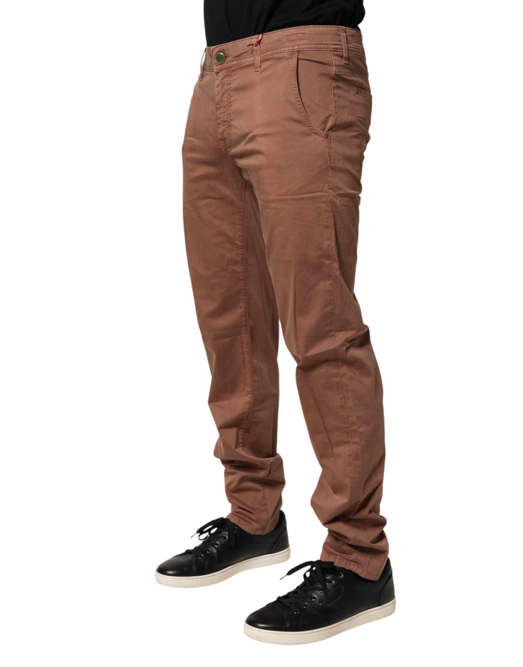 Barba Napoli Brown Mid Waist Skinny Fit Denim Men Trouser Jeans | Regal Royce