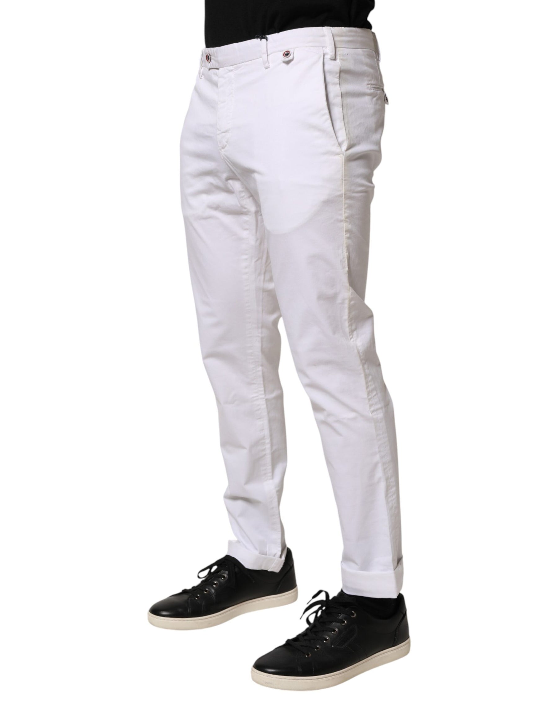 AT.P.CO White Cotton Skinny Fit Mid Waist Denim Trouser Jeans | Regal Royce