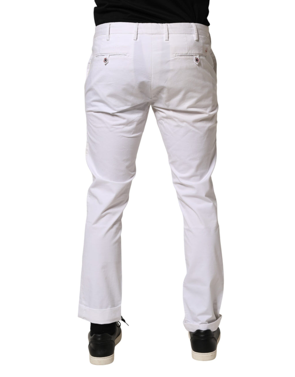 AT.P.CO White Cotton Skinny Fit Mid Waist Denim Trouser Jeans