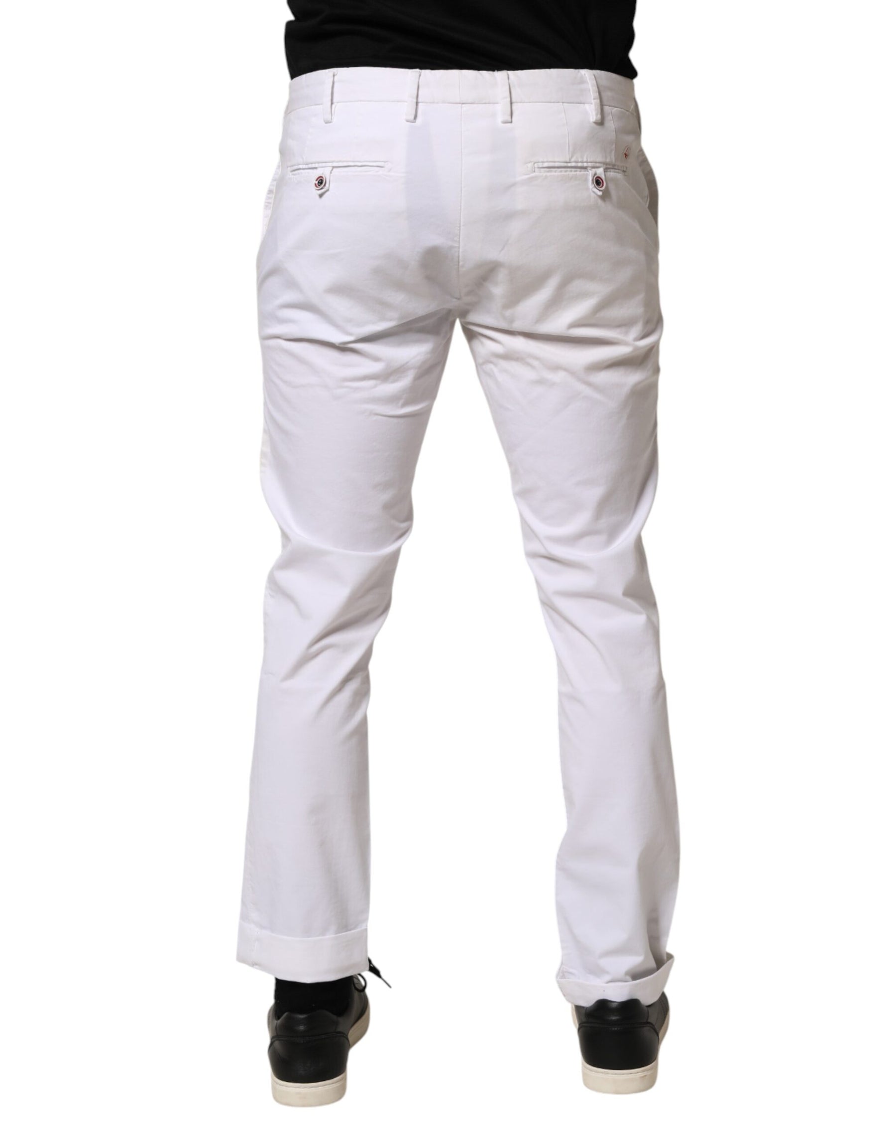 AT.P.CO White Cotton Skinny Fit Mid Waist Denim Trouser Jeans | Regal Royce