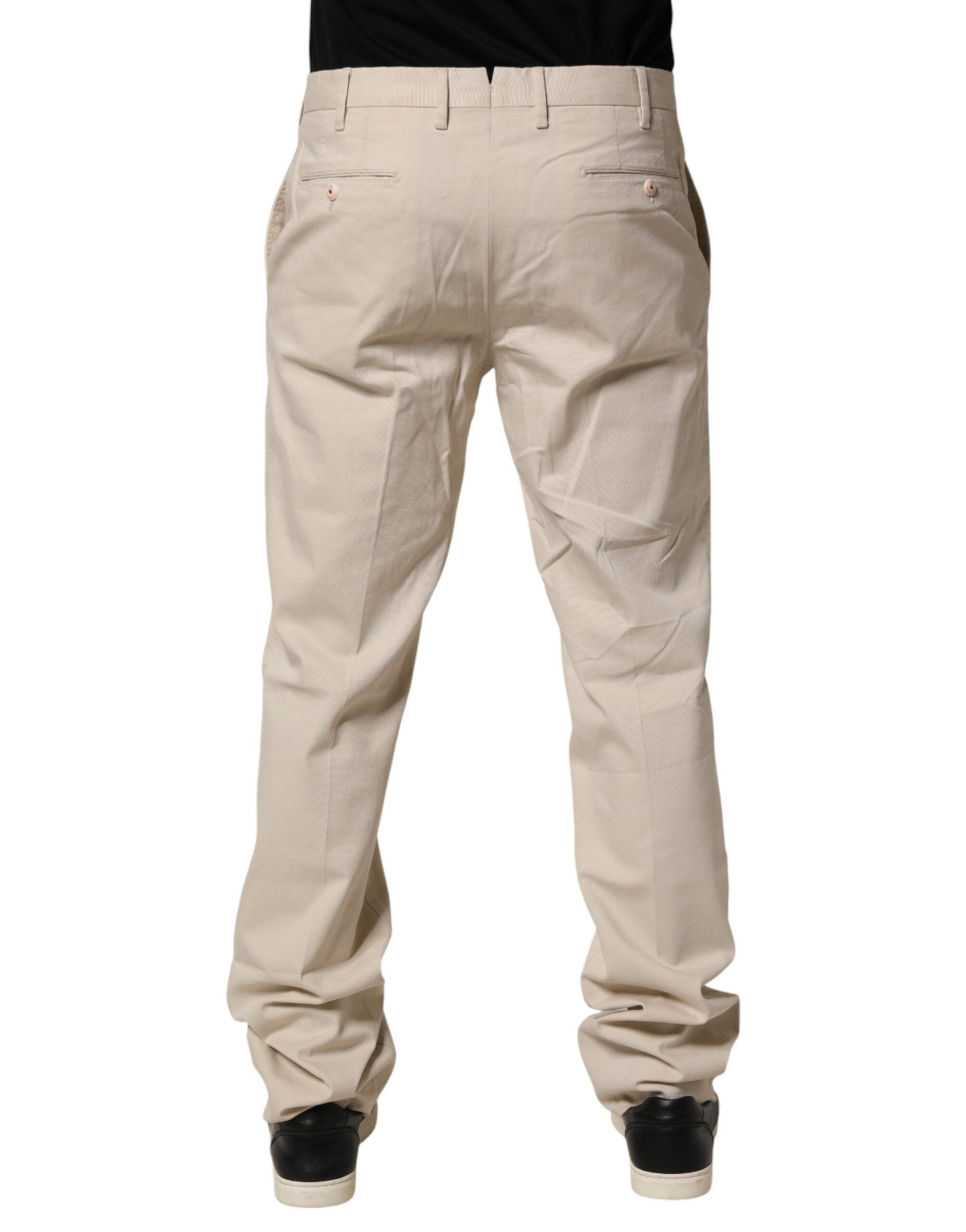 PT01 Beige Men Chino Mid Waist Straight Dress Trouser Pants | Regal Royce