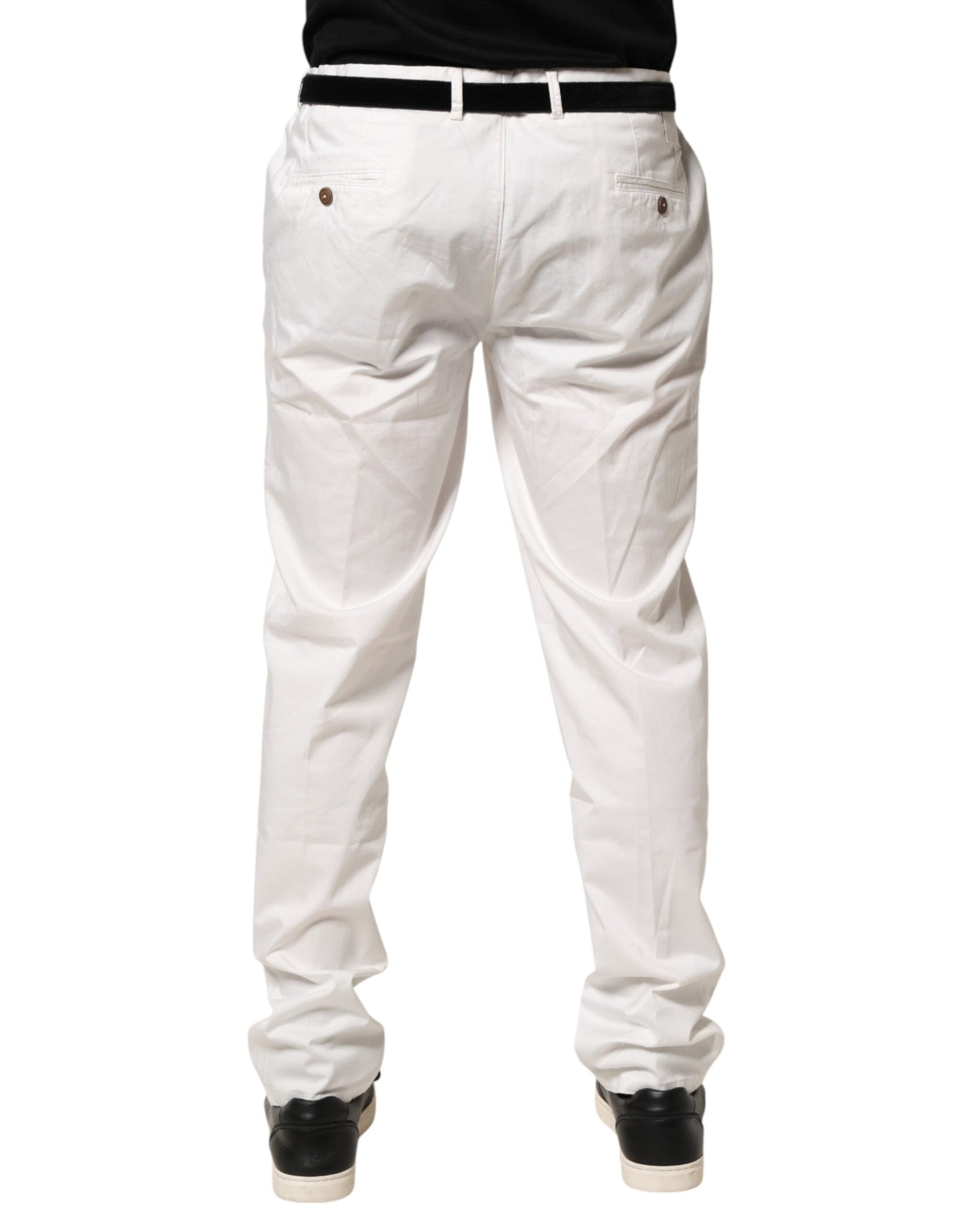 Domenico Tagliente White Tapered Dress Formal Trouser Pants | Regal Royce