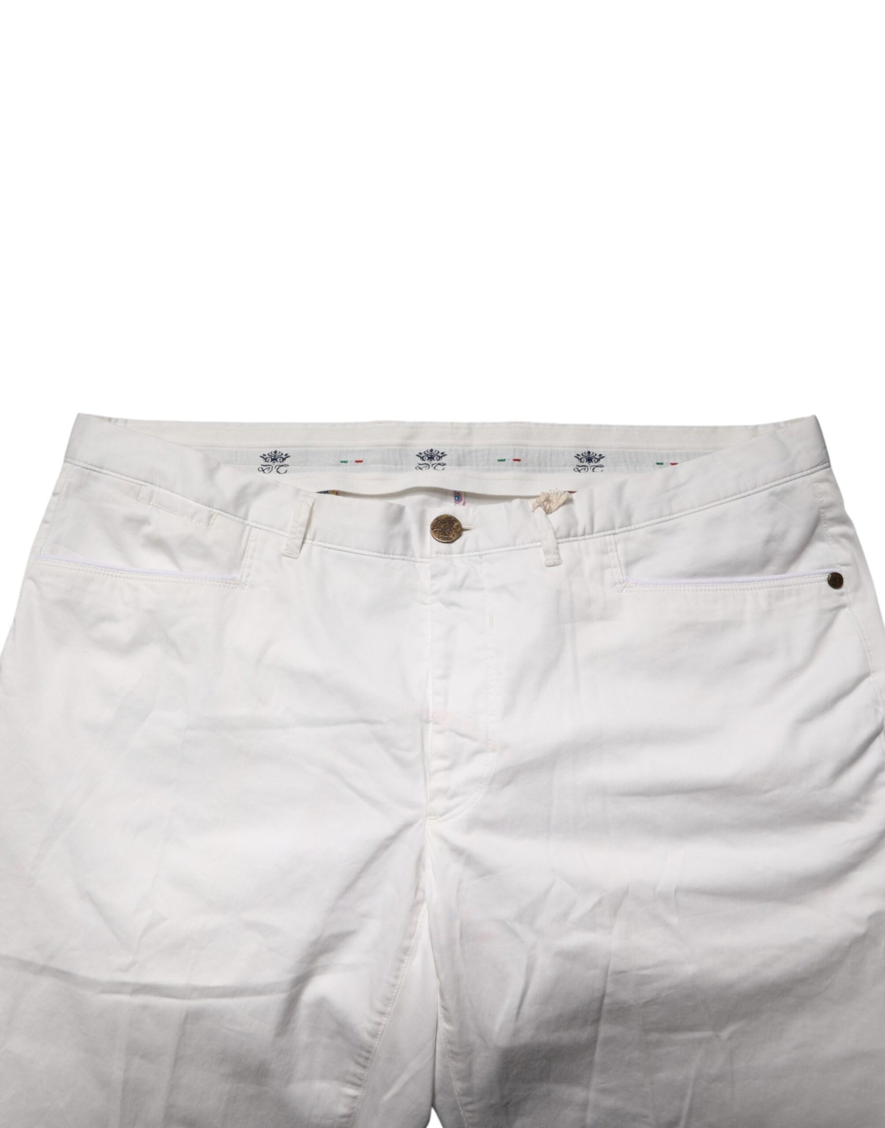 Domenico Tagliente White Tapered Dress Formal Trouser Pants | Regal Royce