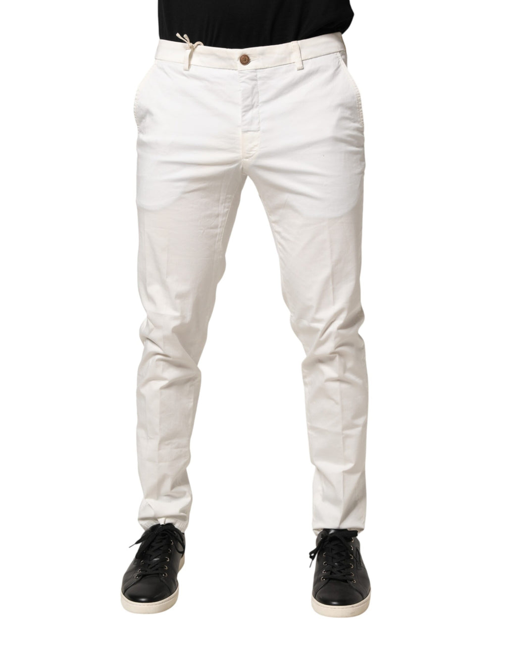 Domenico Tagliente White Tapered Dress Formal Trouser Pants
