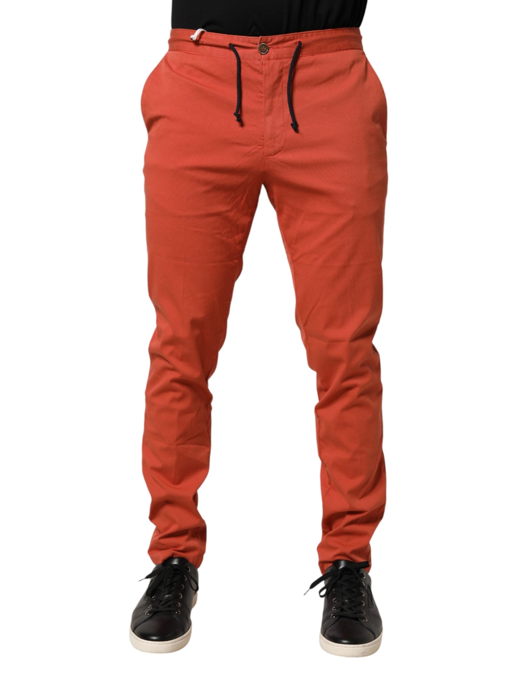 Domenico Tagliente Orange Skinny Fit Men Chino Trouser Pants | Regal Royce