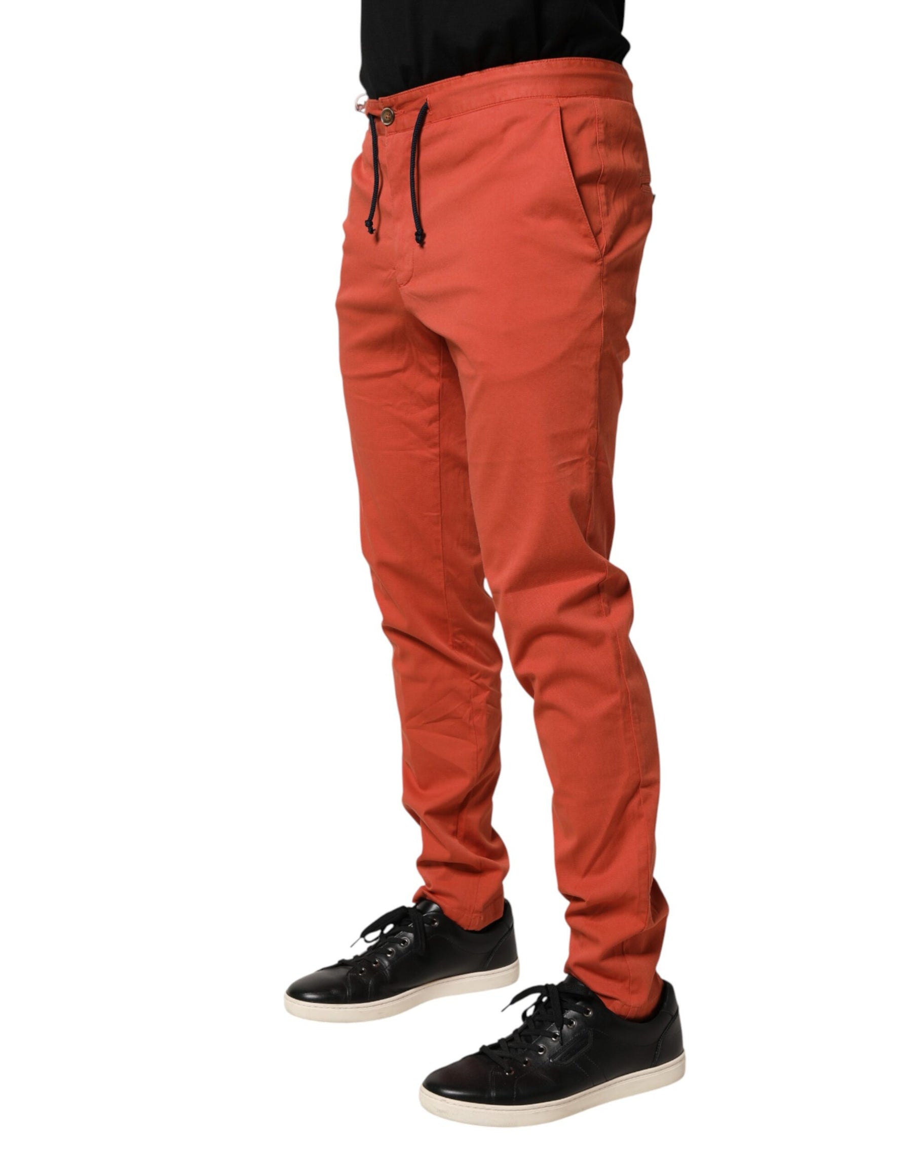 Domenico Tagliente Orange Skinny Fit Men Chino Trouser Pants | Regal Royce