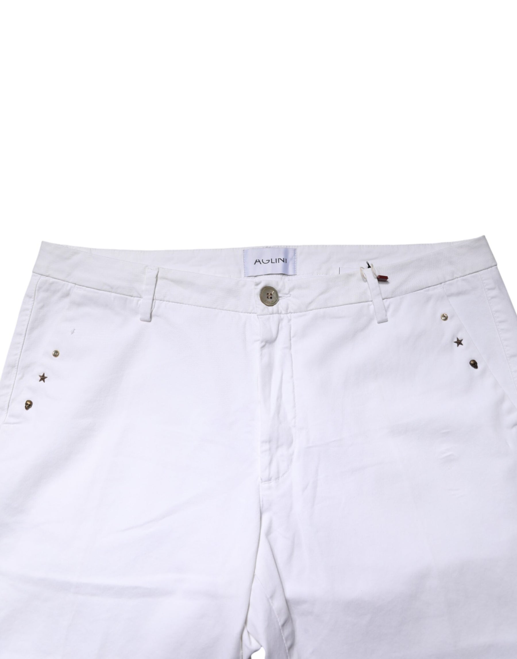 AGLINI White Skinny Fit Mid Waist Men Denim Trouser Jeans | Regal Royce