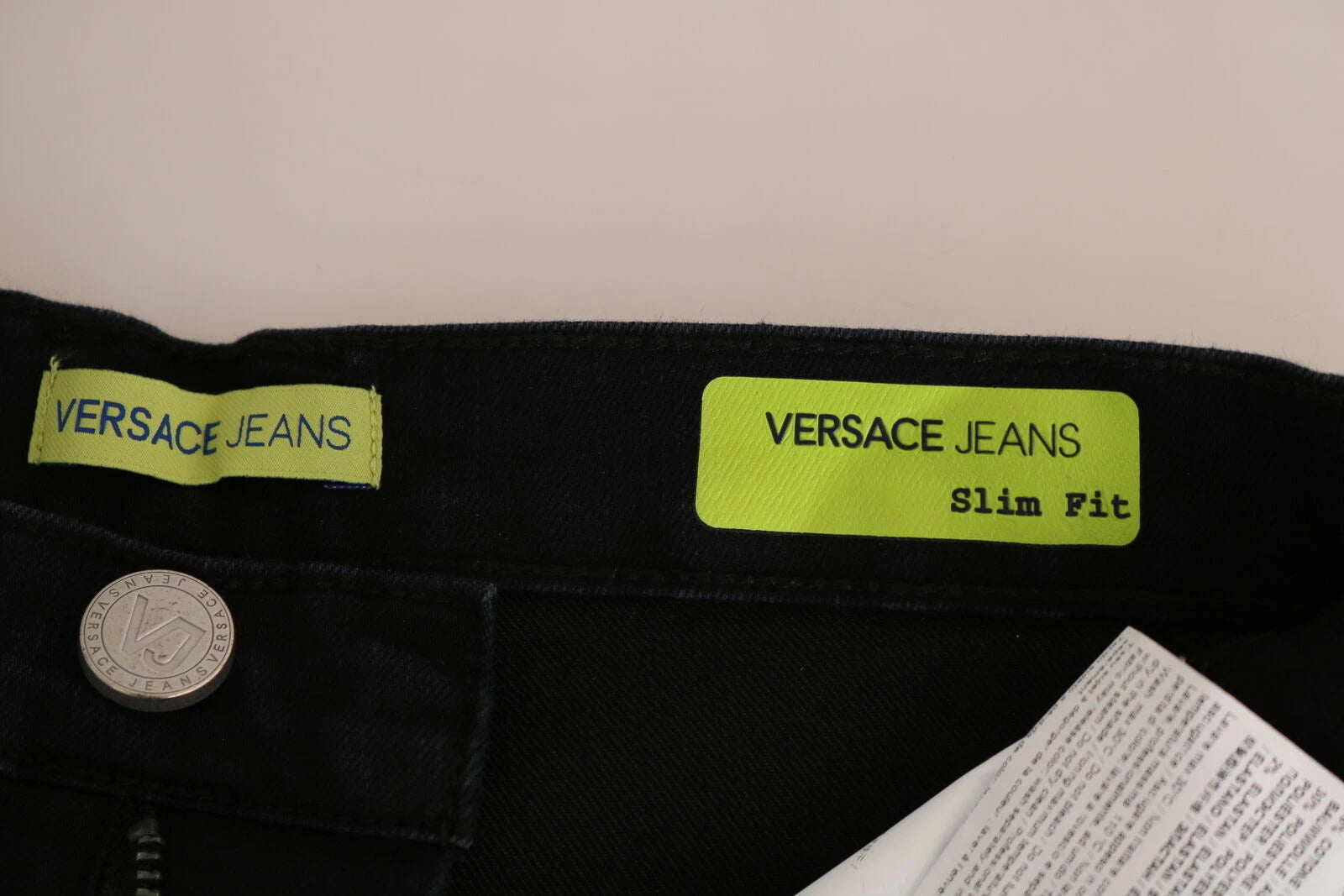 Versace Jeans Couture Dark Black Dora Slim Fit Denim Pants | Regal Royce