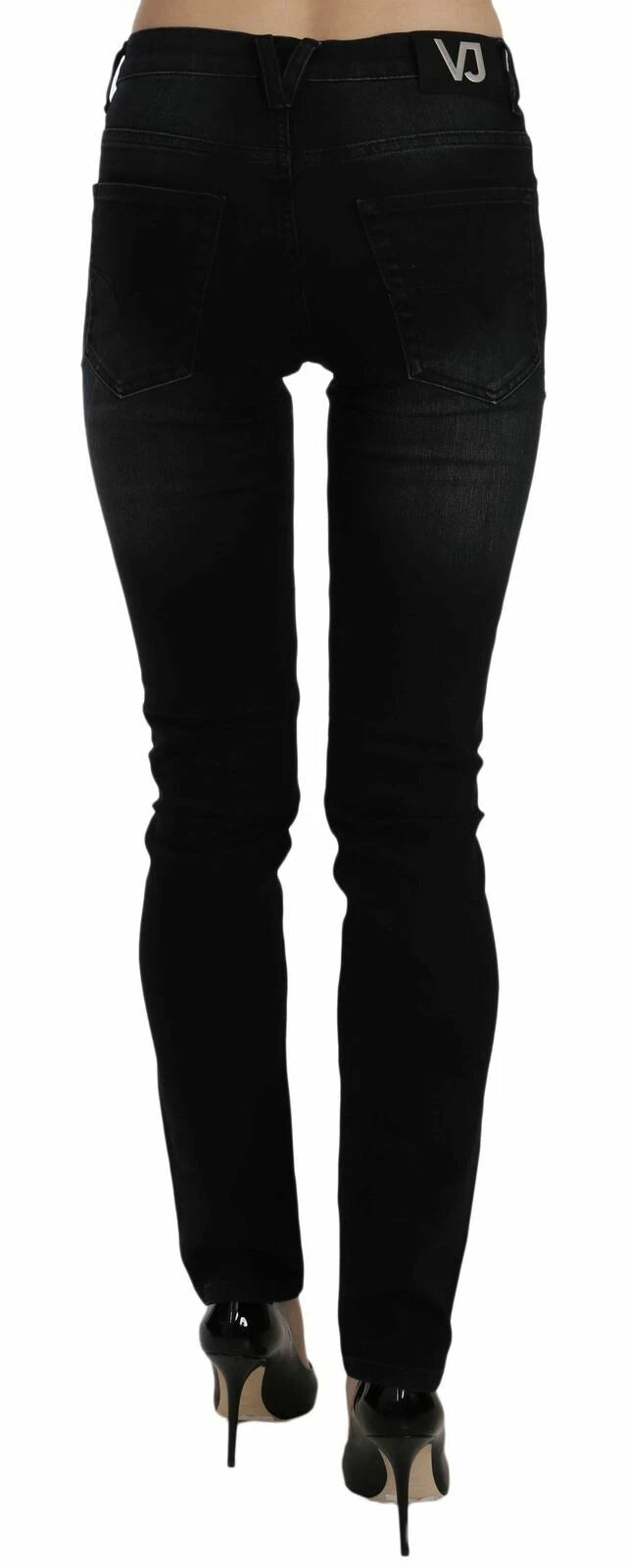 Versace Jeans Couture Dark Black Dora Slim Fit Denim Pants | Regal Royce