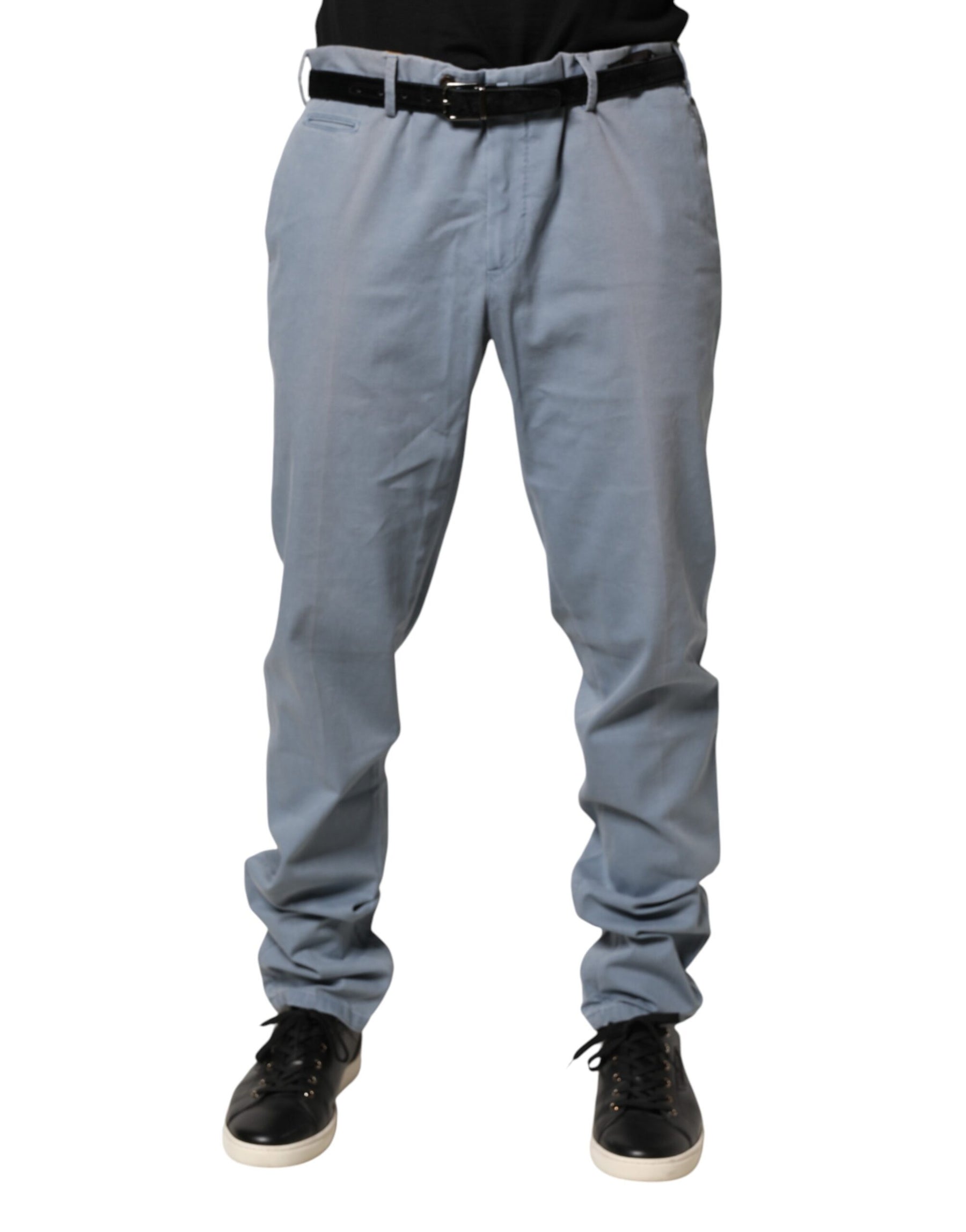 PT01 Blue Men Chino Mid Waist Tapered Fit Trouser Pants | Regal Royce
