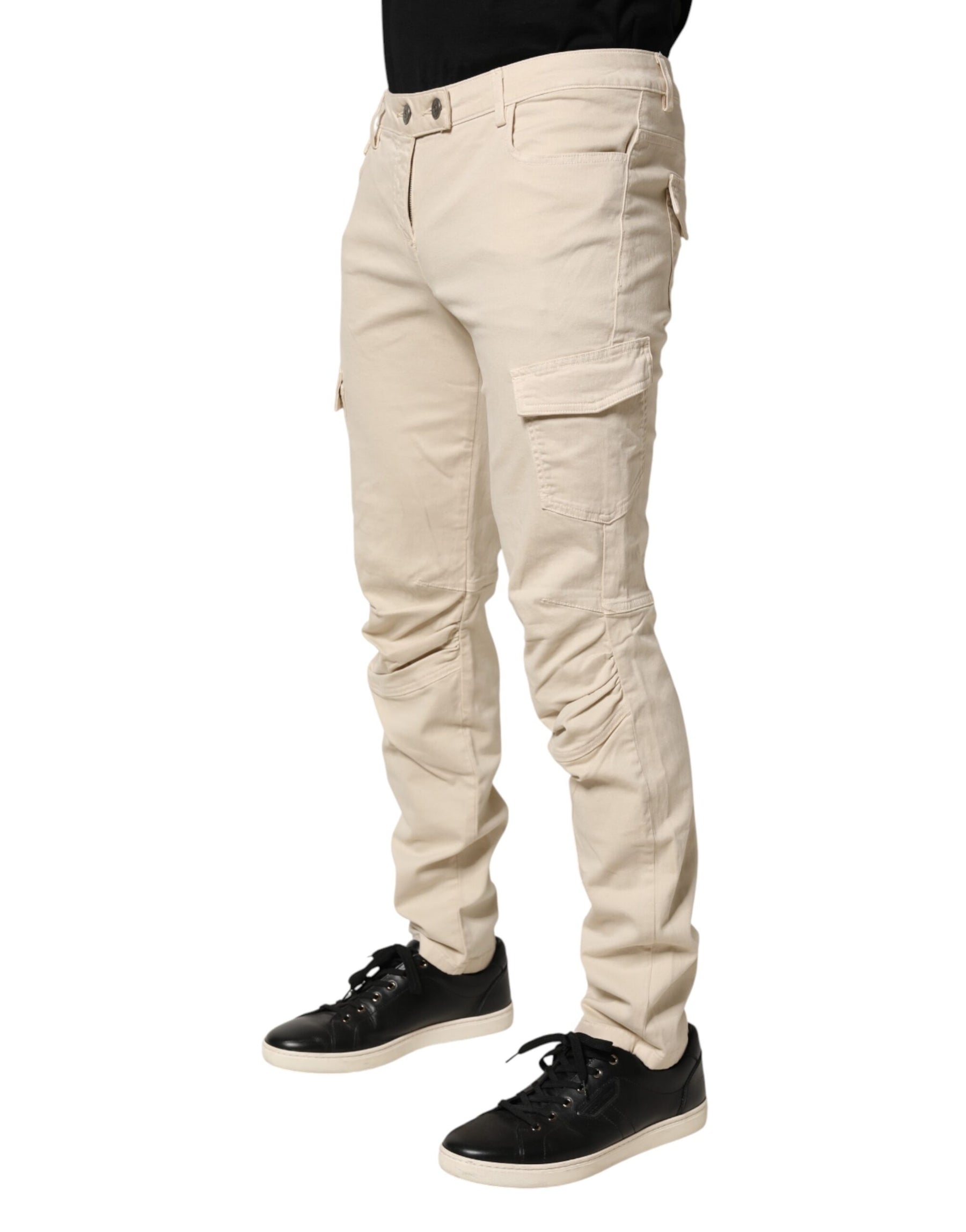 Scervino Street Beige Skinny Fit Mid Waist Men Denim Jeans | Regal Royce