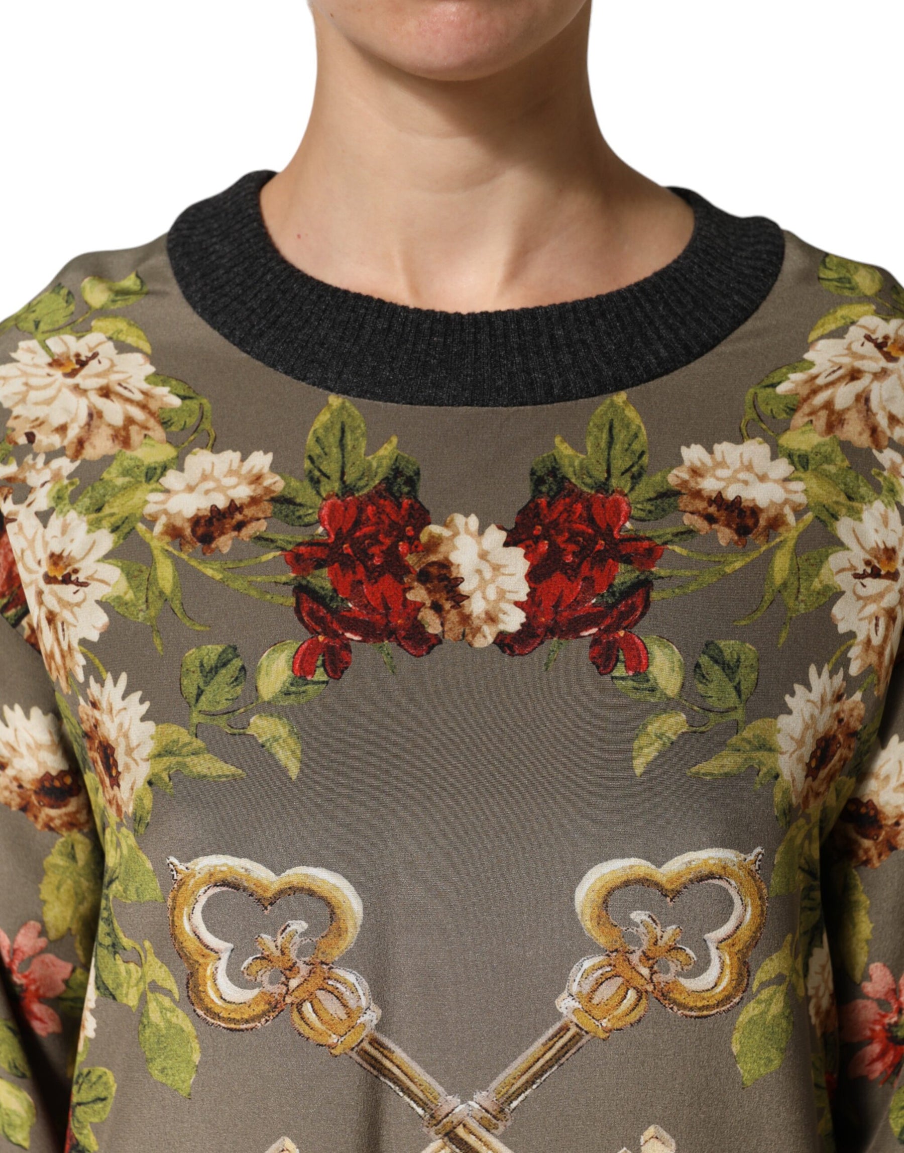 Dolce & Gabbana Enchanted Sicily Silk Crewneck Blouse Sweater | Regal Royce
