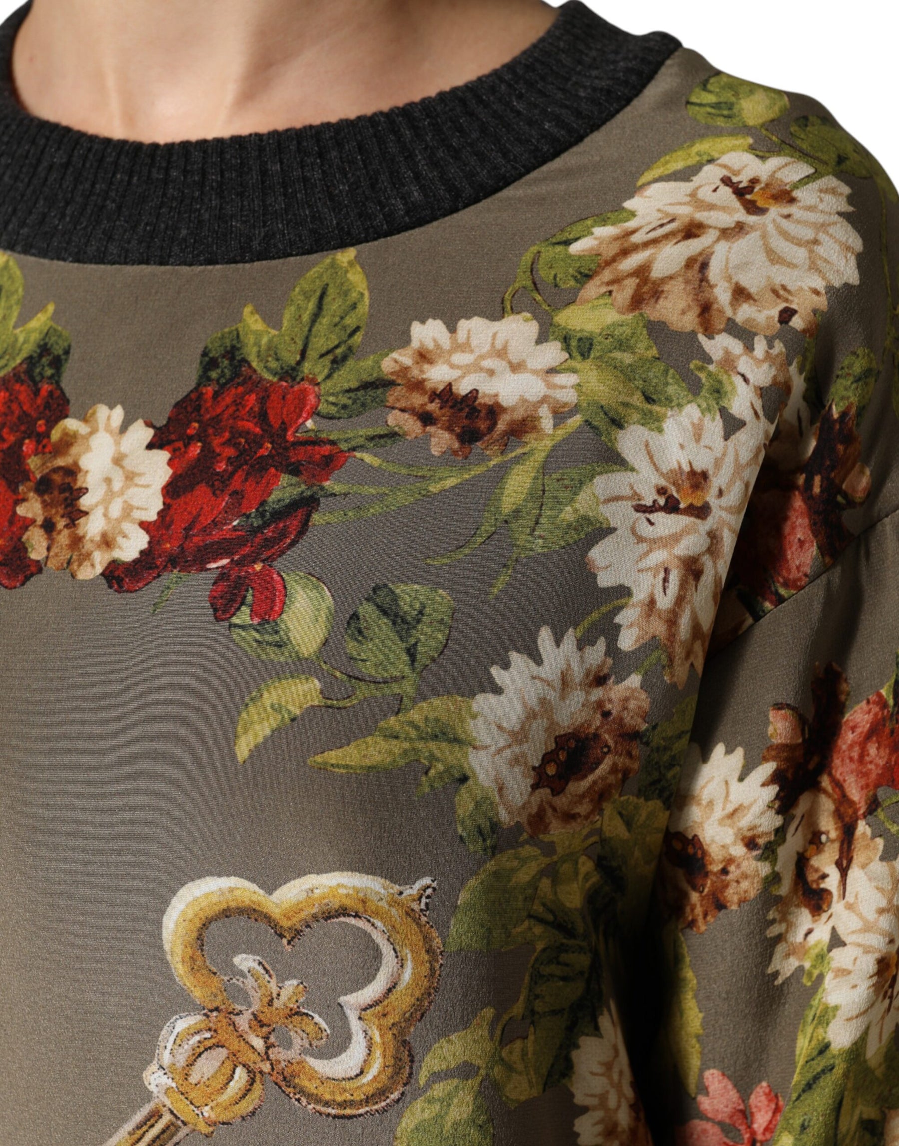Dolce & Gabbana Enchanted Sicily Silk Crewneck Blouse Sweater | Regal Royce