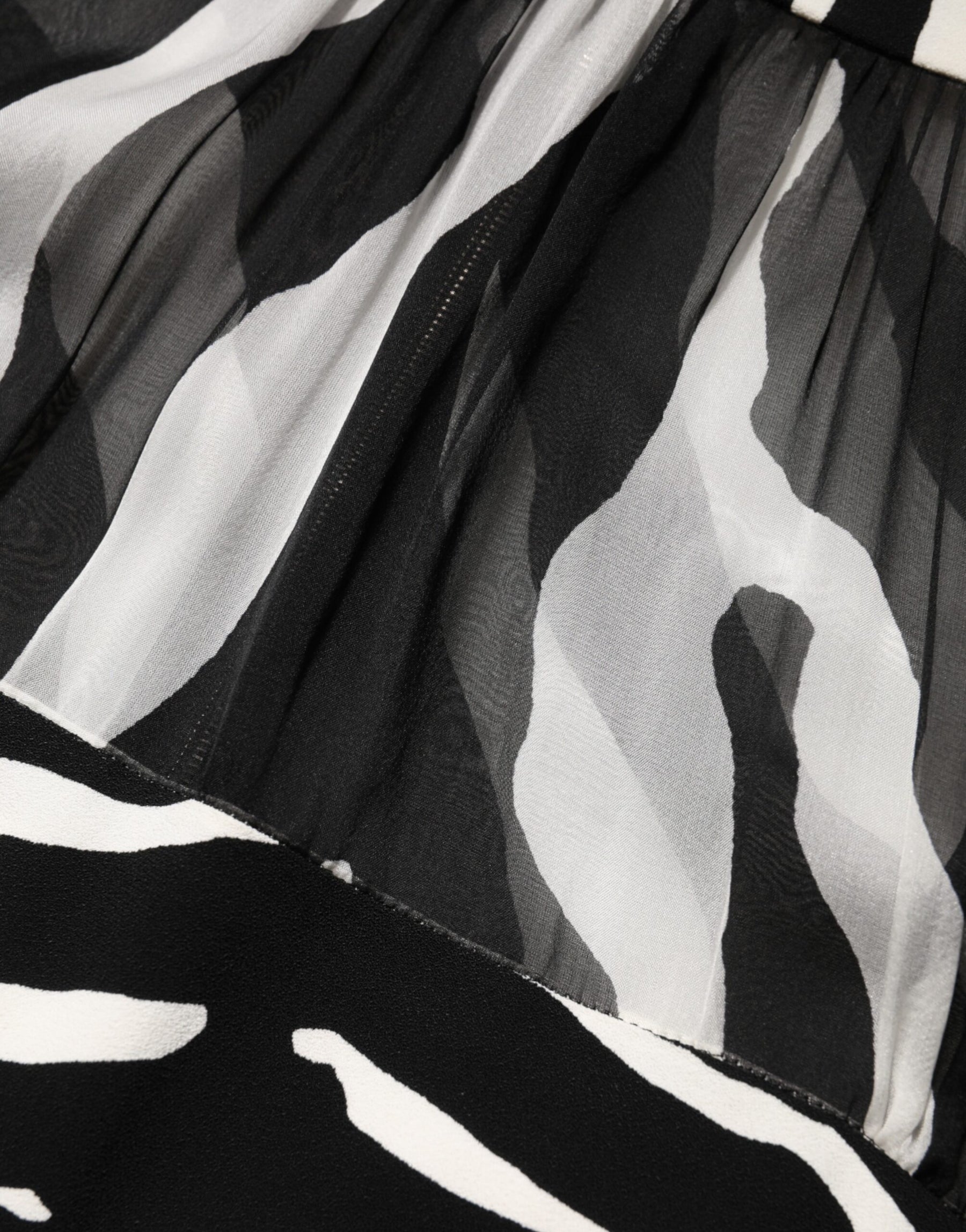 Dolce & Gabbana Zebra Print Chiffon Paneled Crop Blouse Top | Regal Royce