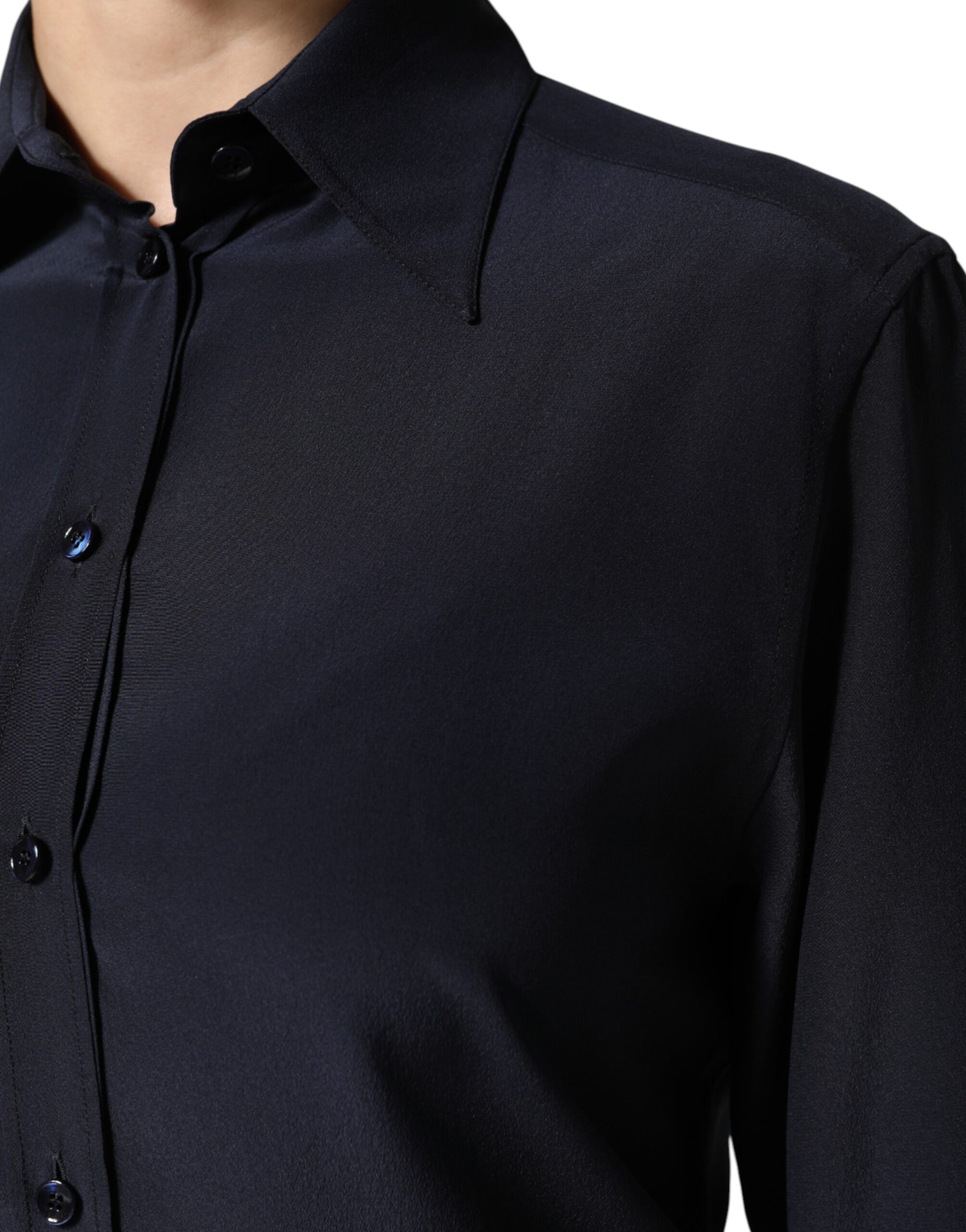 Dolce & Gabbana Blue Collared Long Sleeves Dress Shirt Top | Regal Royce