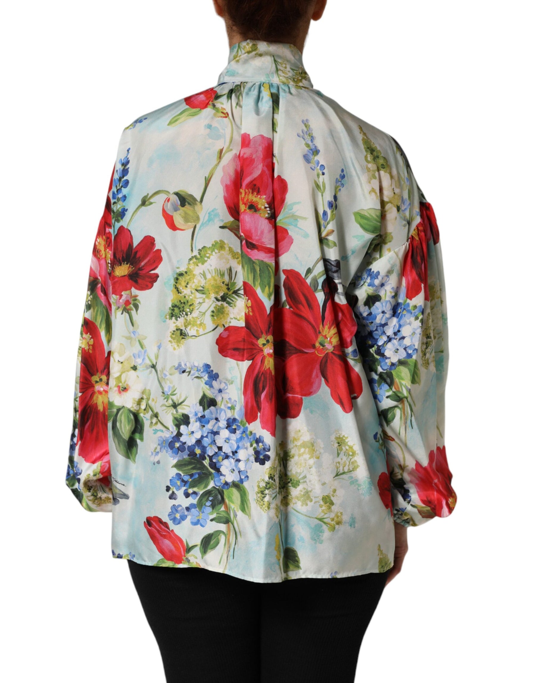 Dolce & Gabbana Multicolor Floral Long Sleeves Blouse Top | Regal Royce