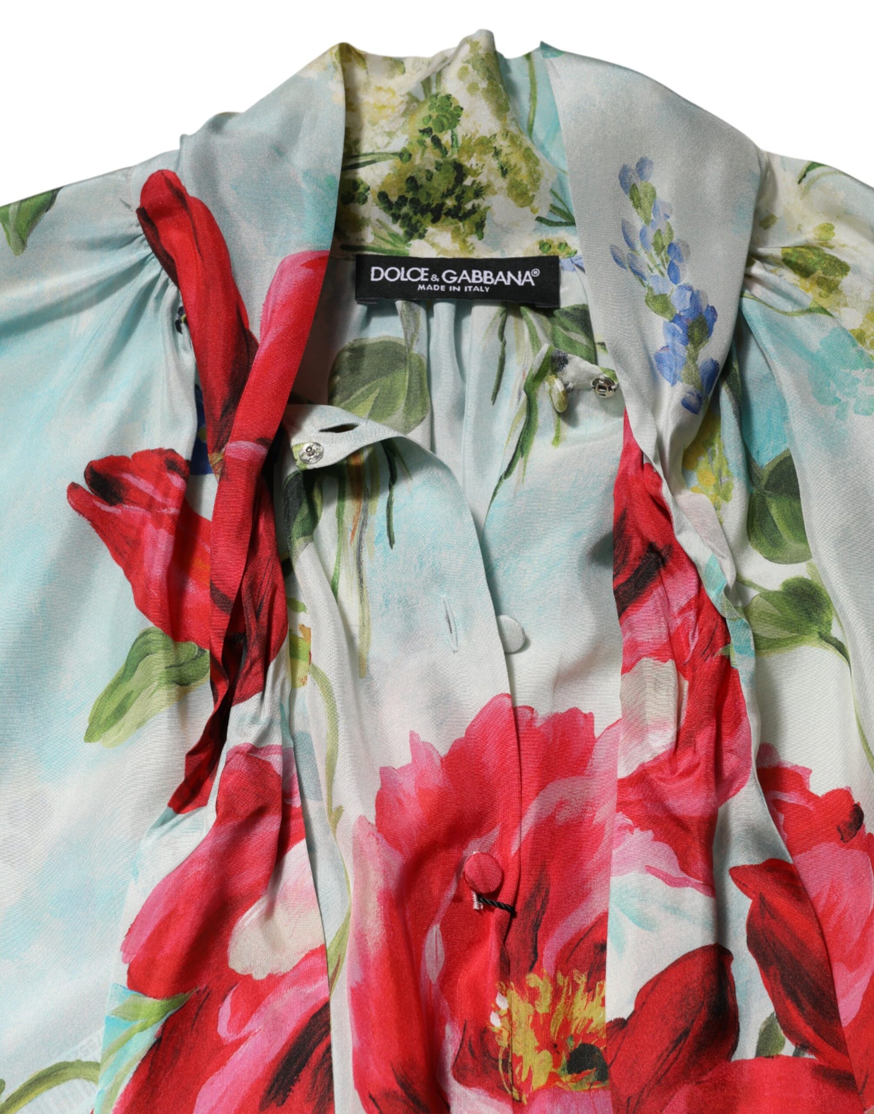 Dolce & Gabbana Multicolor Floral Long Sleeves Blouse Top | Regal Royce