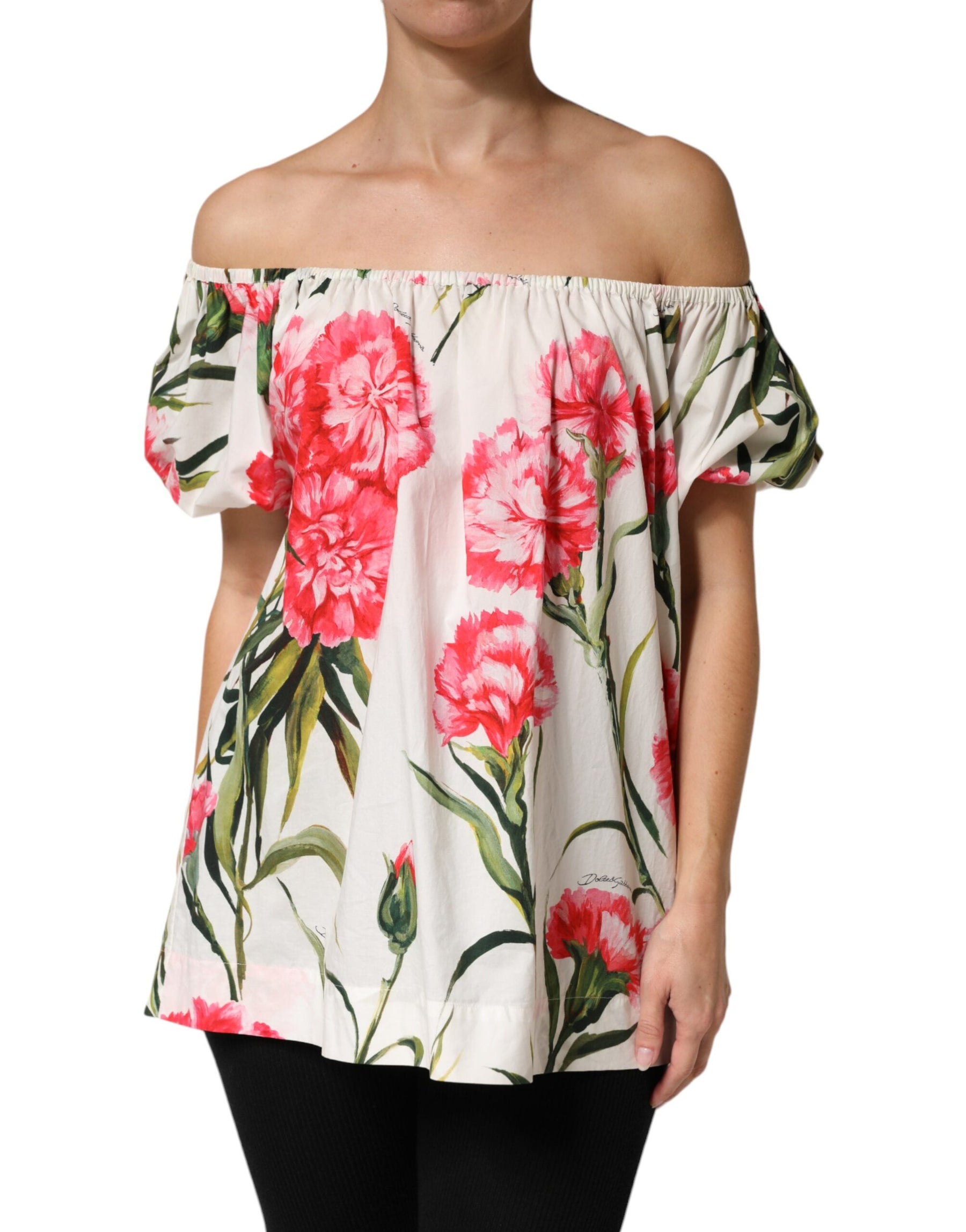 Dolce & Gabbana Multicolor Floral Off Shoulder Blouse Top | Regal Royce