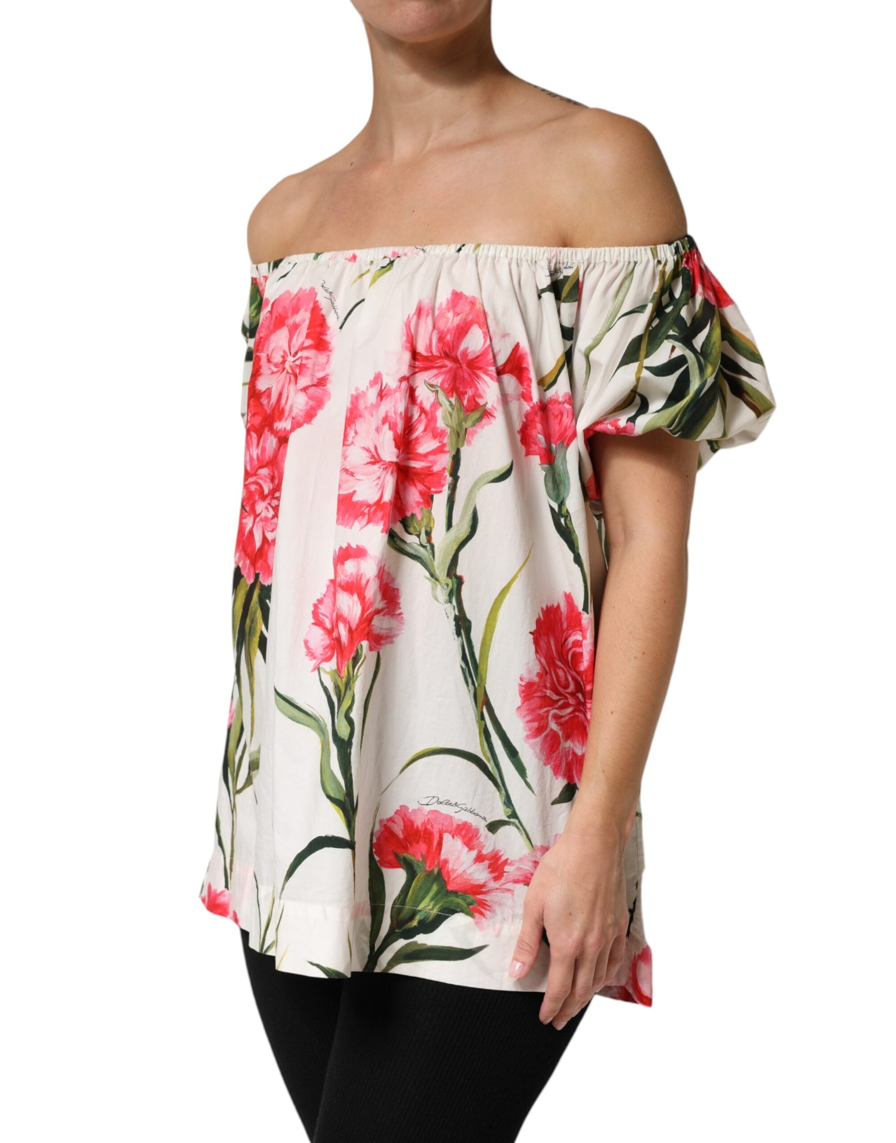 Dolce & Gabbana Multicolor Floral Off Shoulder Blouse Top | Regal Royce