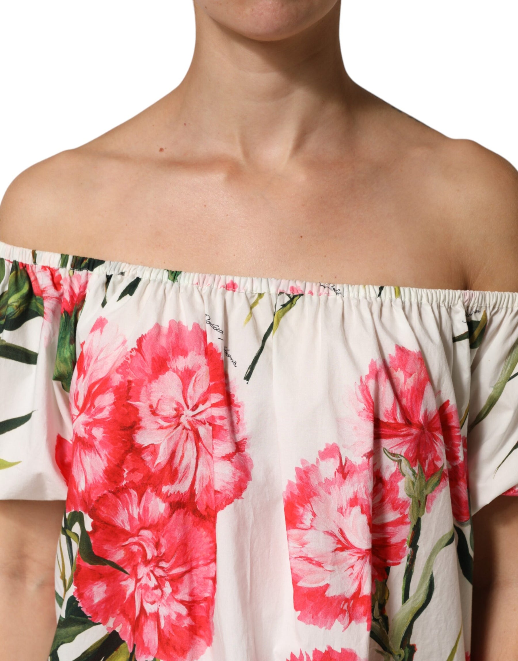 Dolce & Gabbana Multicolor Floral Off Shoulder Blouse Top | Regal Royce
