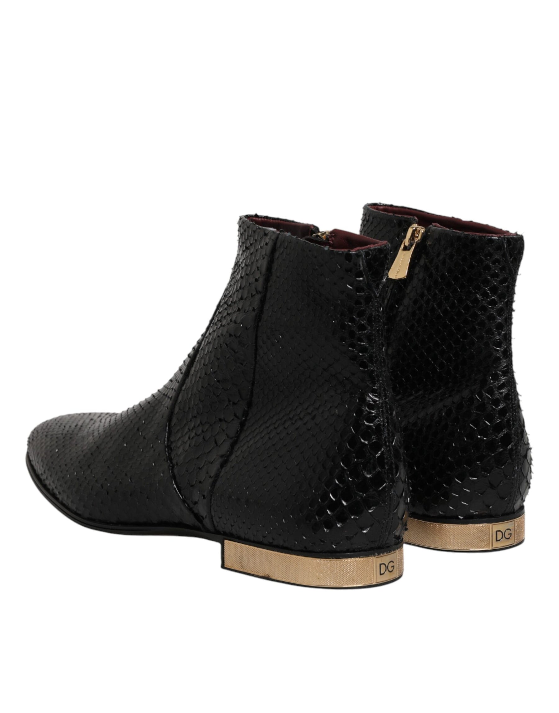 Dolce & Gabbana Black Leather Chelsea Short Ankle Boots  Shoes | Regal Royce