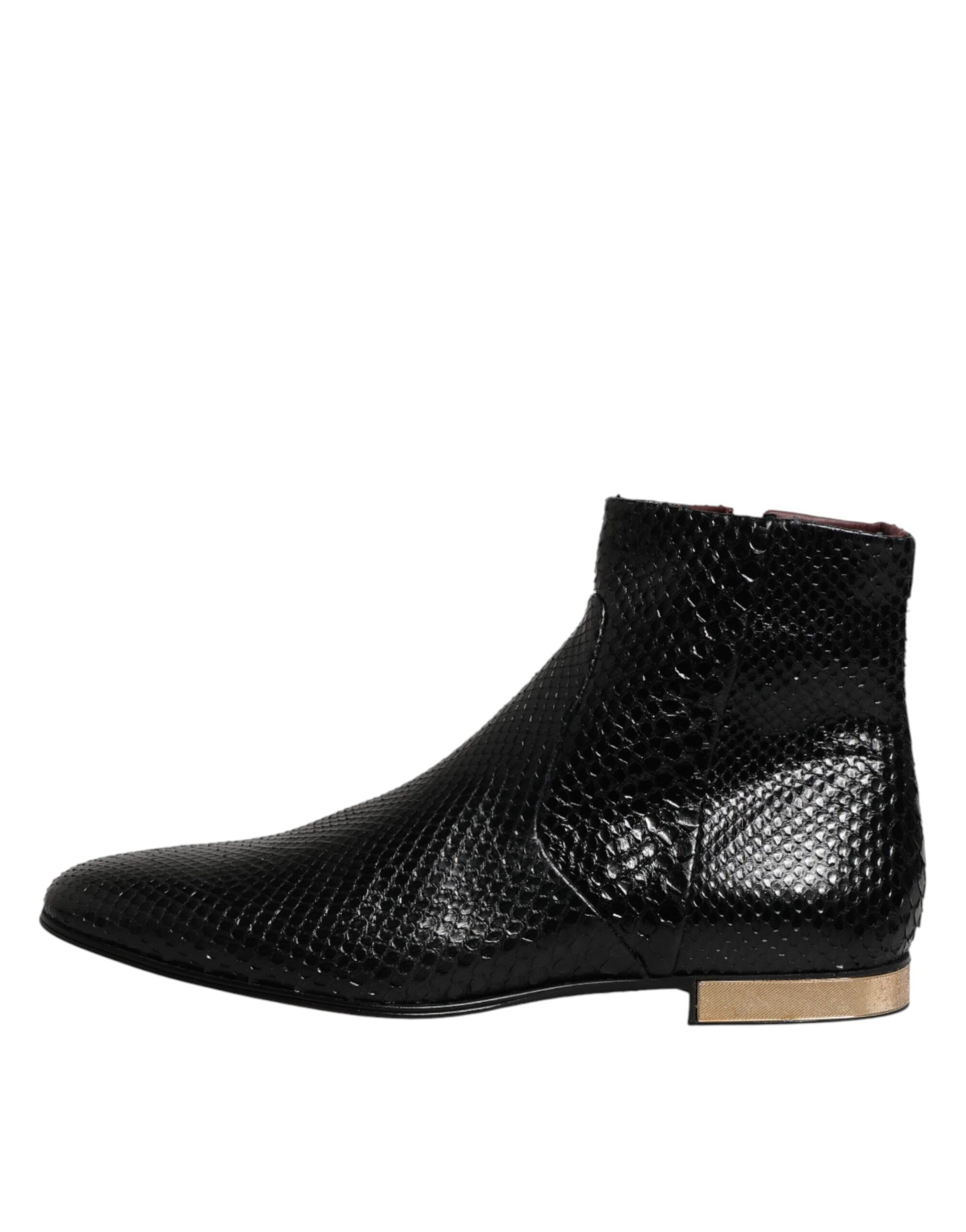 Dolce & Gabbana Black Leather Chelsea Short Ankle Boots  Shoes | Regal Royce