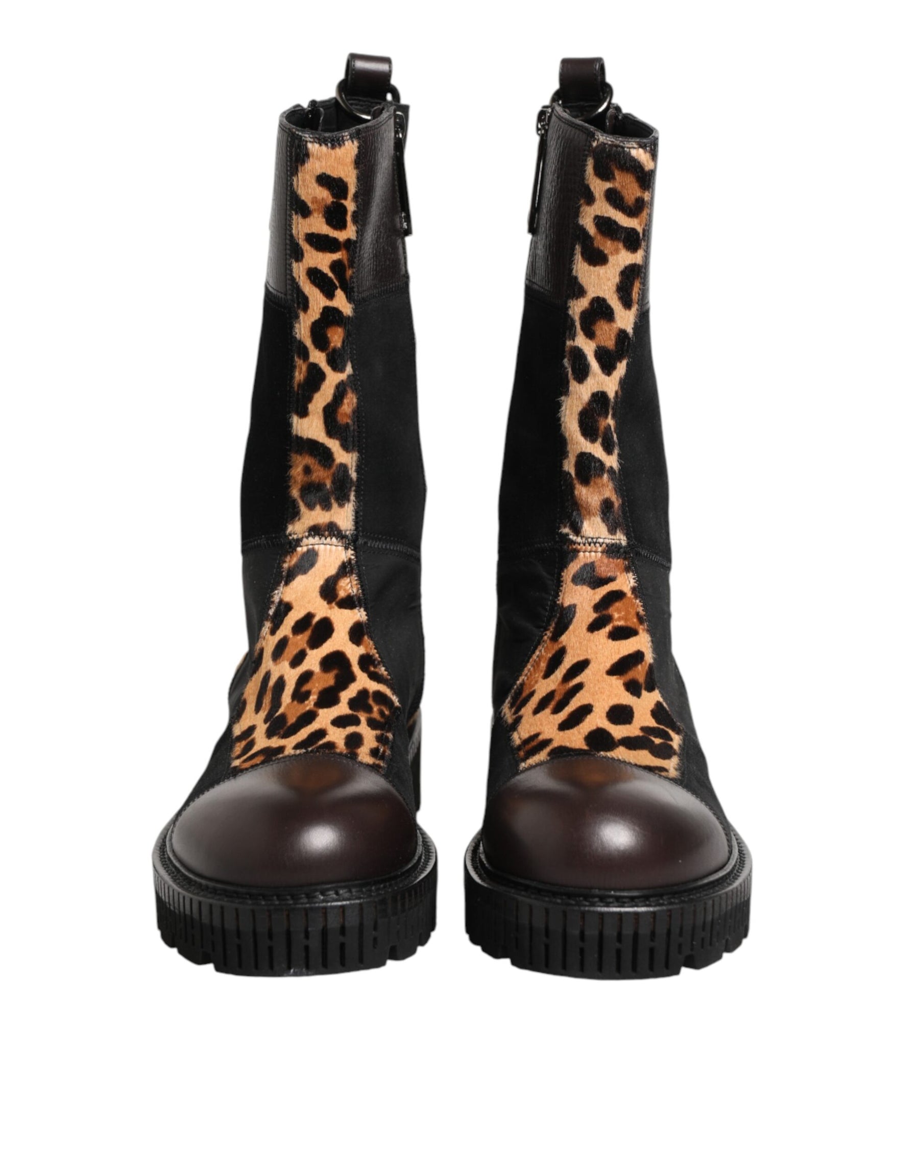 Dolce & Gabbana Multicolor Leopard Mid Calf Boots Shoes | Regal Royce