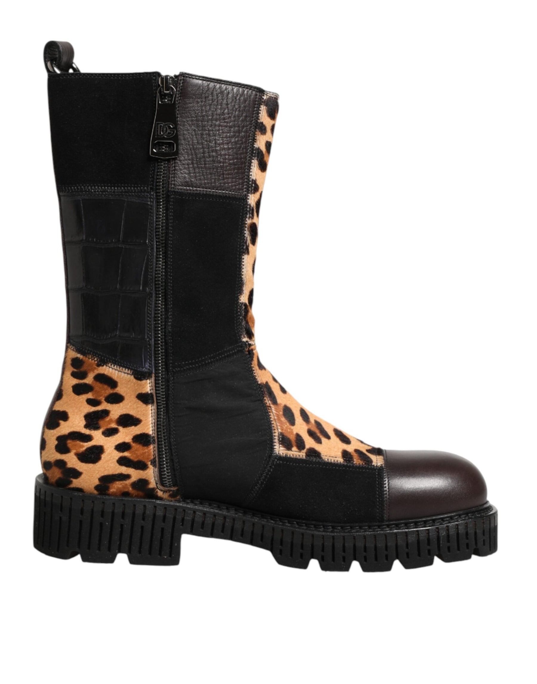 Dolce & Gabbana Multicolor Leopard Mid Calf Boots Shoes | Regal Royce