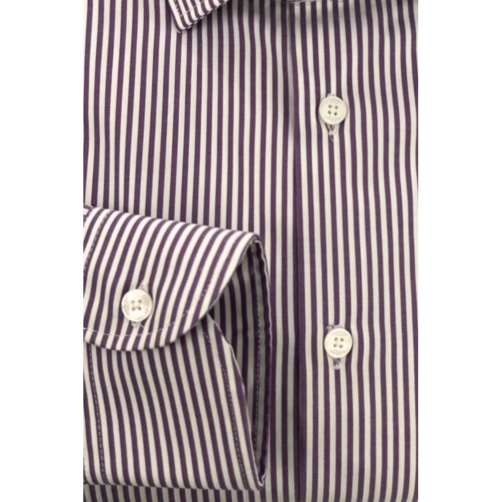 Baldinini Trend Purple Cotton Men Shirt | Regal Royce