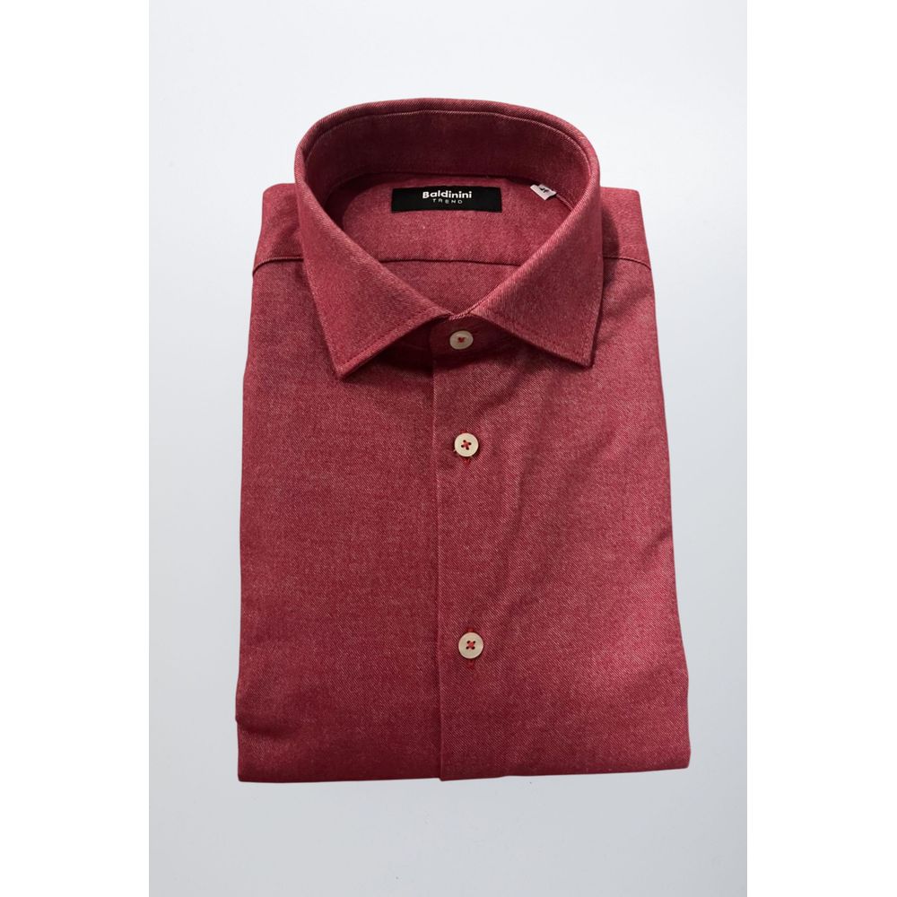 Baldinini Trend Red Cotton Men's Shirt | Regal Royce
