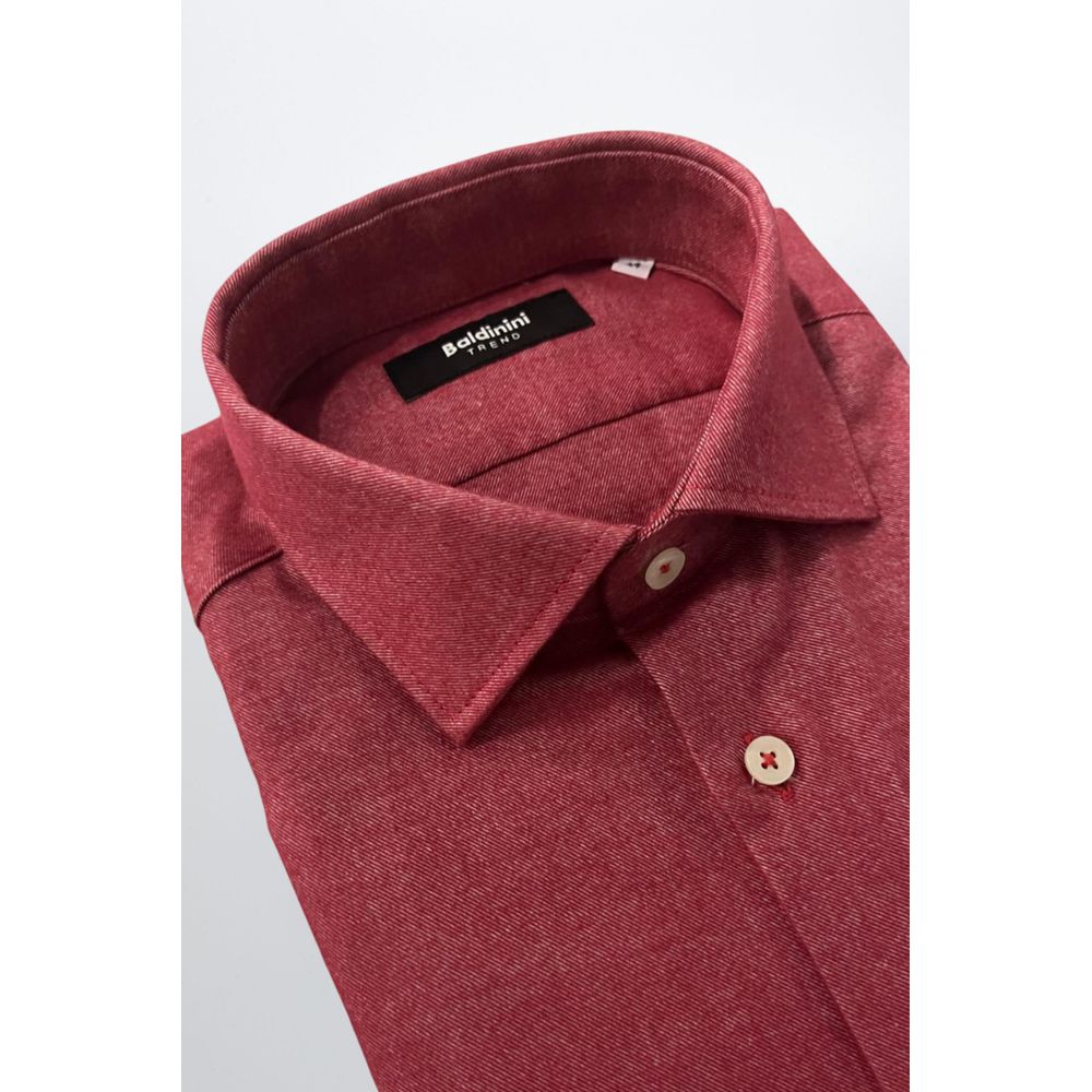 Baldinini Trend Red Cotton Men's Shirt | Regal Royce