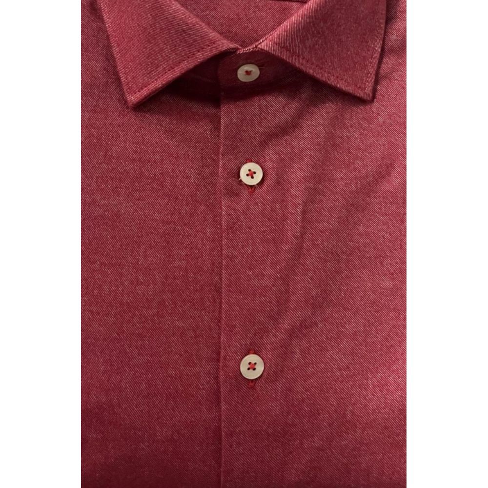 Baldinini Trend Red Cotton Men's Shirt | Regal Royce
