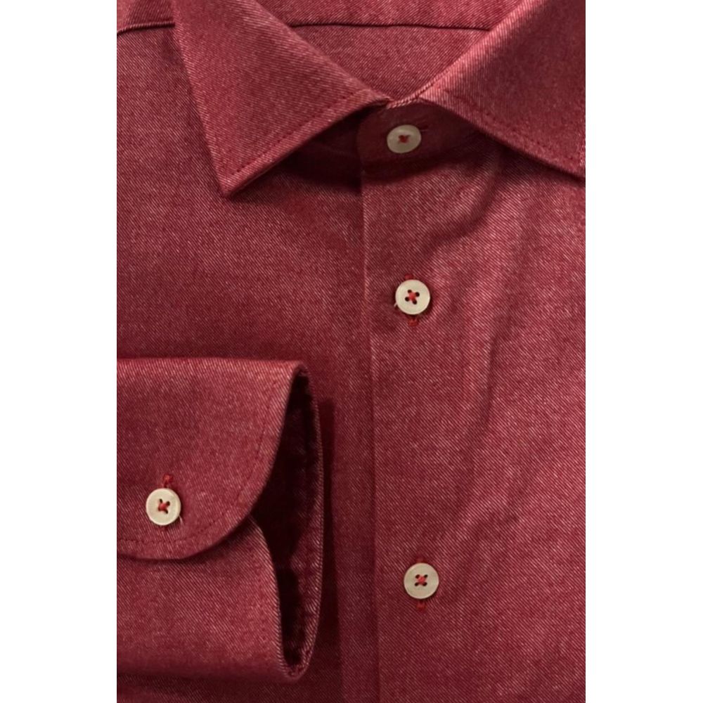 Baldinini Trend Red Cotton Men's Shirt | Regal Royce