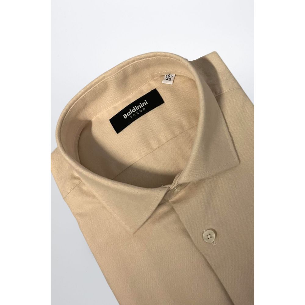 Baldinini Trend Beige Cotton Men Shirt