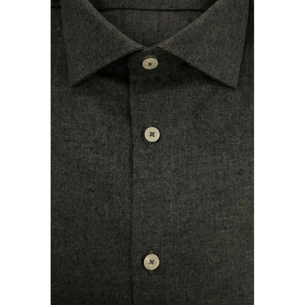Baldinini Trend Gray Cotton Men Shirt