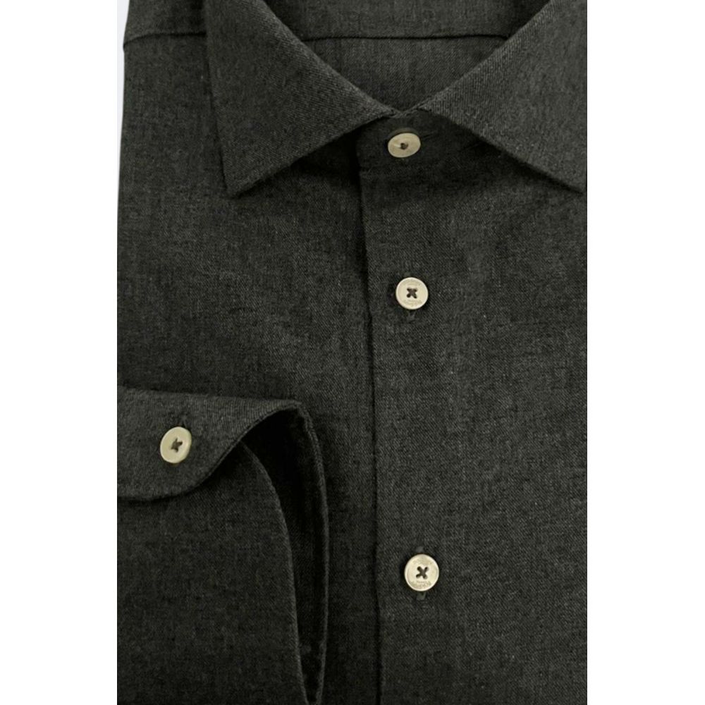 Baldinini Trend Gray Cotton Men Shirt | Regal Royce