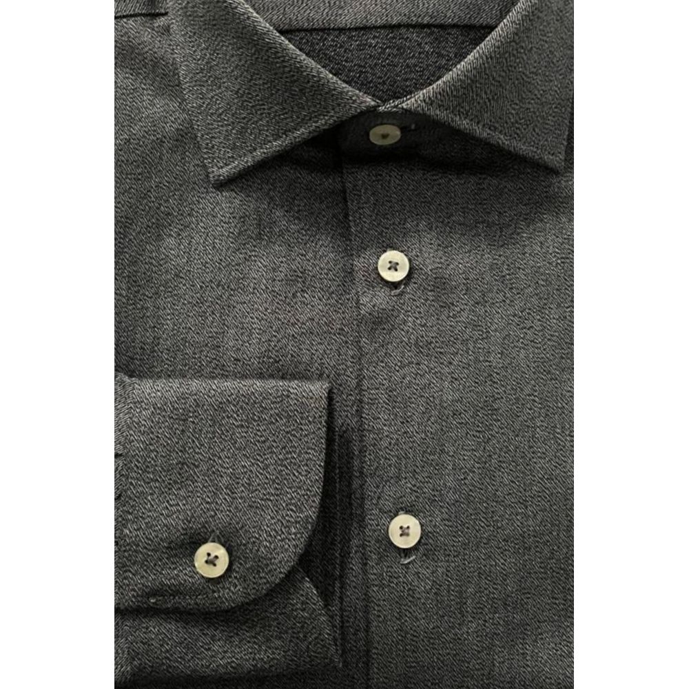 Baldinini Trend Gray Cotton Men Shirt | Regal Royce