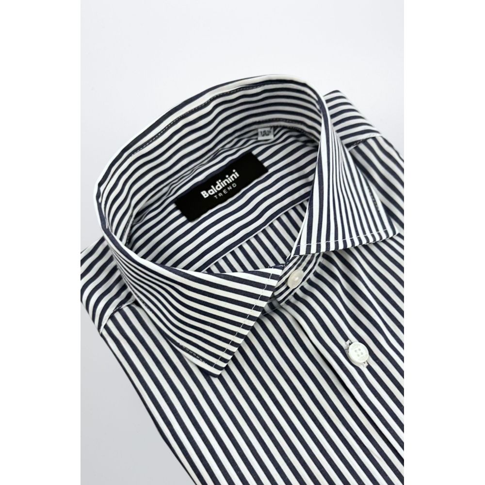 Baldinini Trend Blue Cotton Men's Shirt | Regal Royce